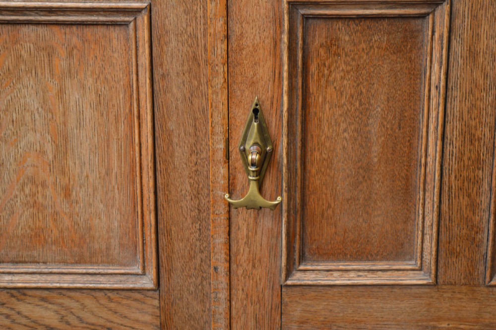 antique oak Jacobean style triple wardrobe  View V