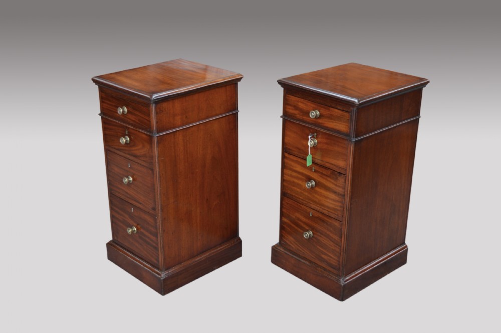 pair of Victorian mahogany bedside chests of drawers  View II