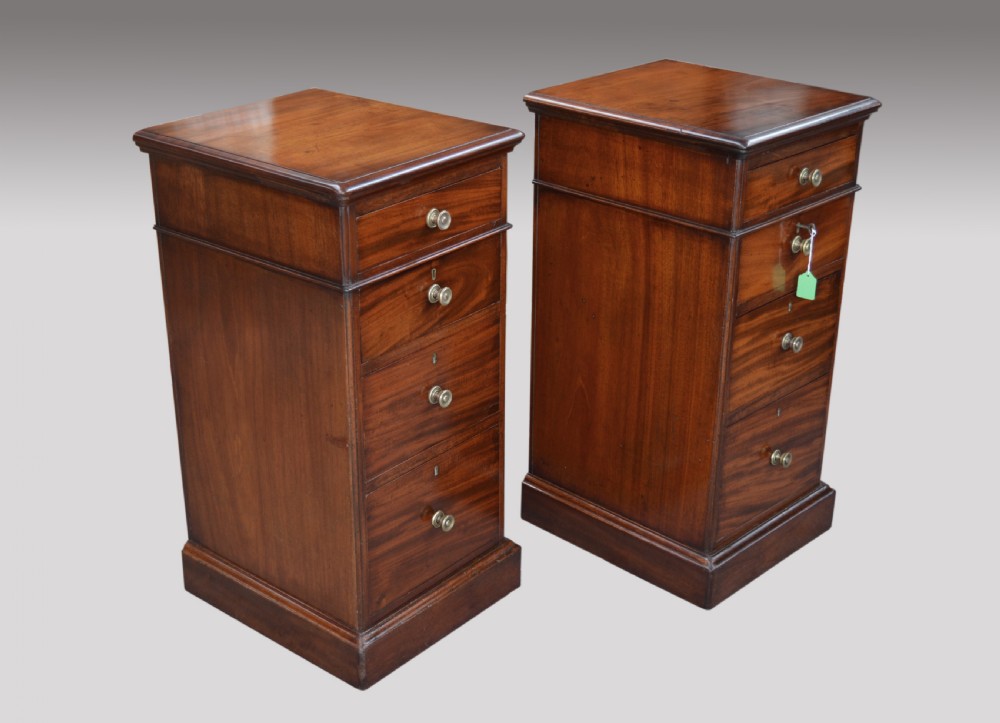 pair of Victorian mahogany bedside chests of drawers  View III