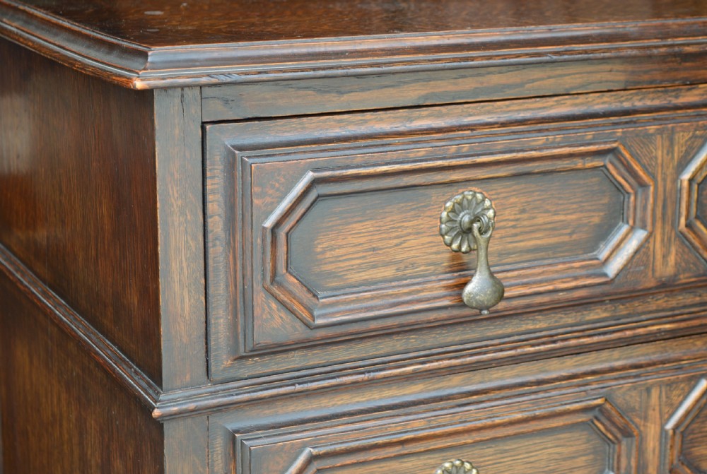 jacobean style oak chest of drawers  View IV