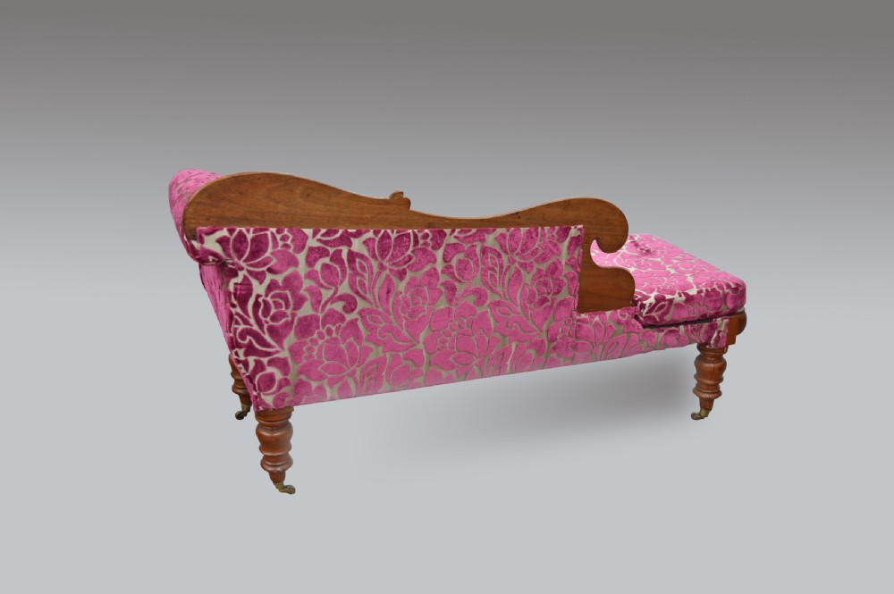 Victorian walnut chaise longue sofa  View IV