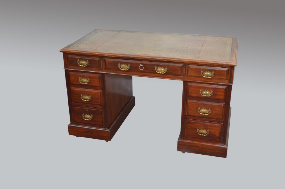 Antique Edwardian pedestal desk 