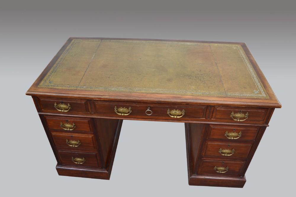 Antique Edwardian pedestal desk  View II
