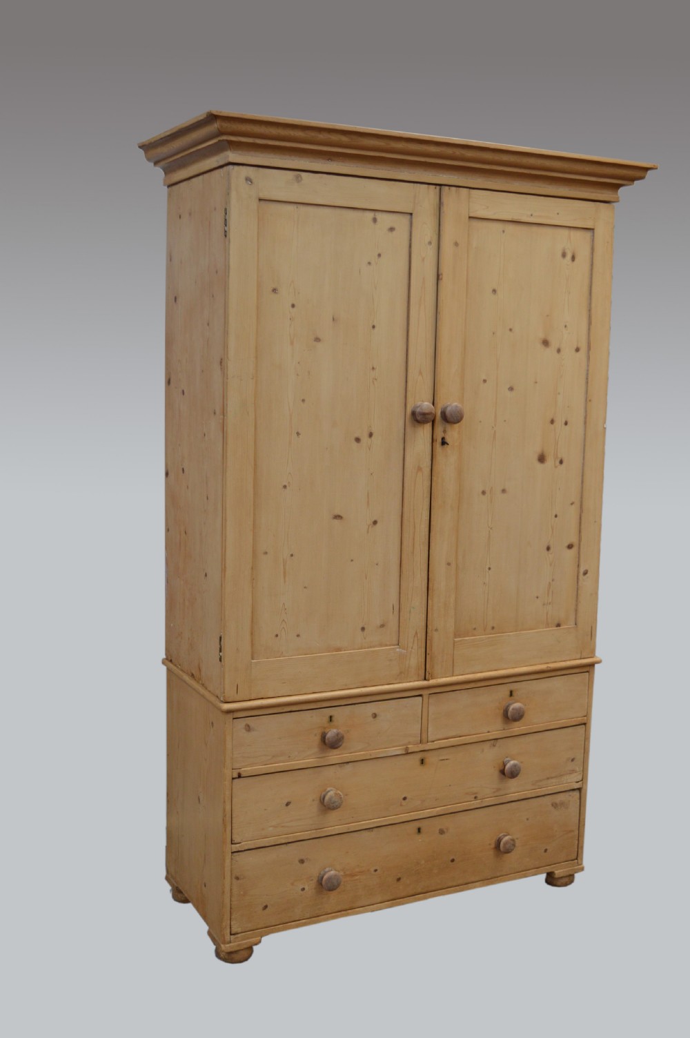 Antique Antique Victorian pine linen press  View III