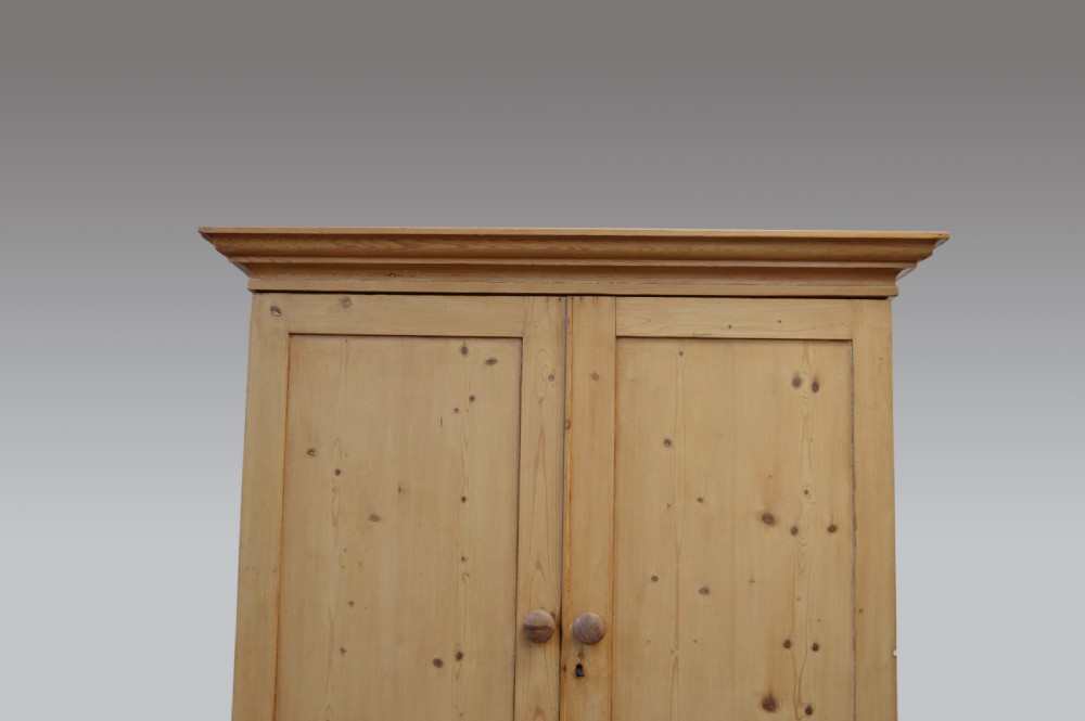 Antique Antique Victorian pine linen press  View IV