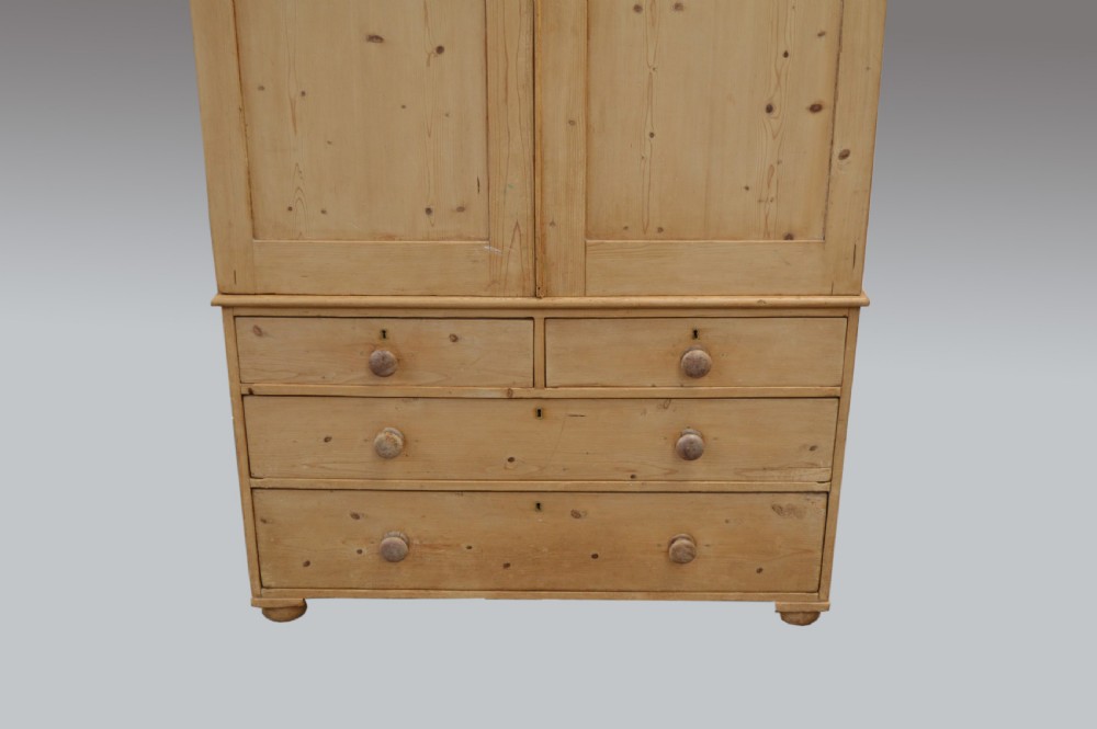 Antique Antique Victorian pine linen press  View VI