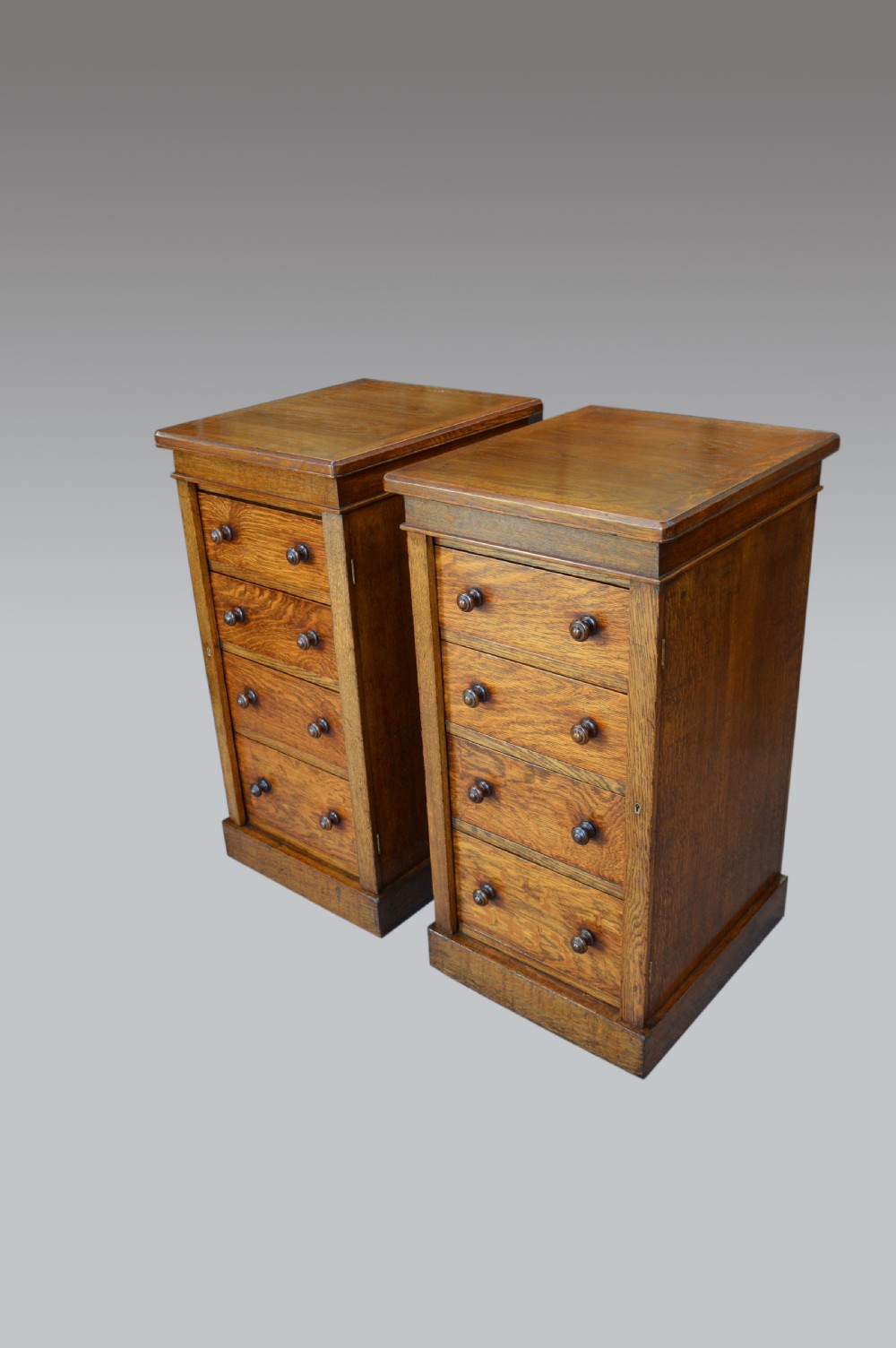pair of Victorian oak wellington chests  View II
