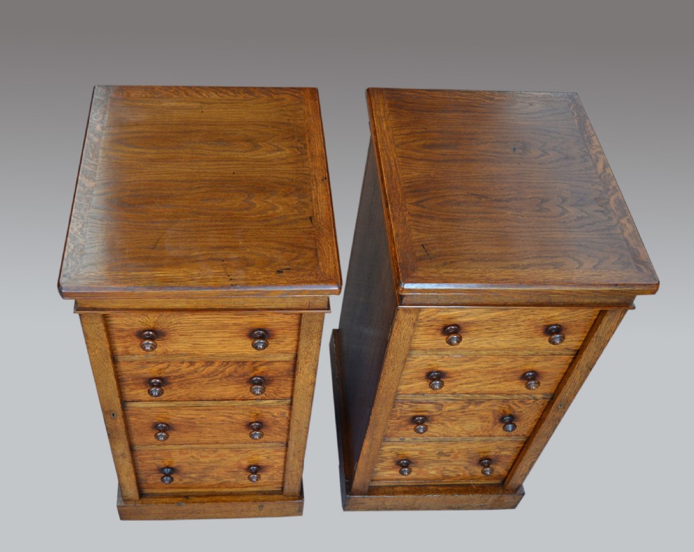 pair of Victorian oak wellington chests  View V
