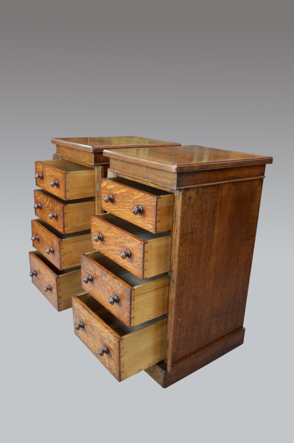 pair of Victorian oak wellington chests  View VI