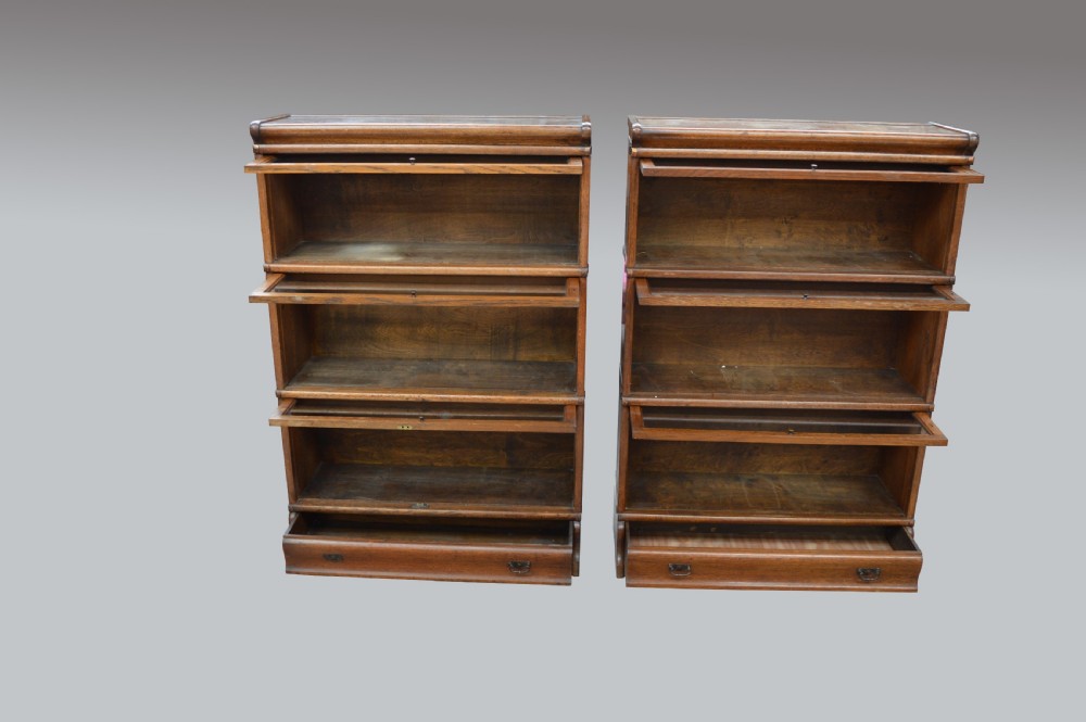 pair of oak globe wernicke bookcases  View III