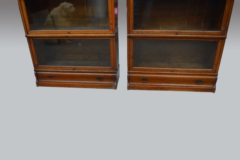 pair of oak globe wernicke bookcases  View IV