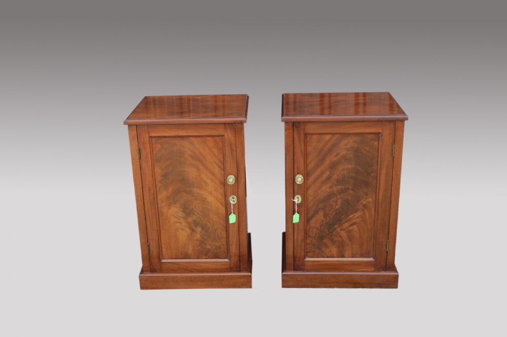 pair of antique mahogany bedside cabinets 