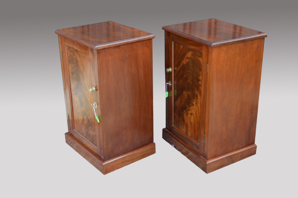pair of antique mahogany bedside cabinets  View II