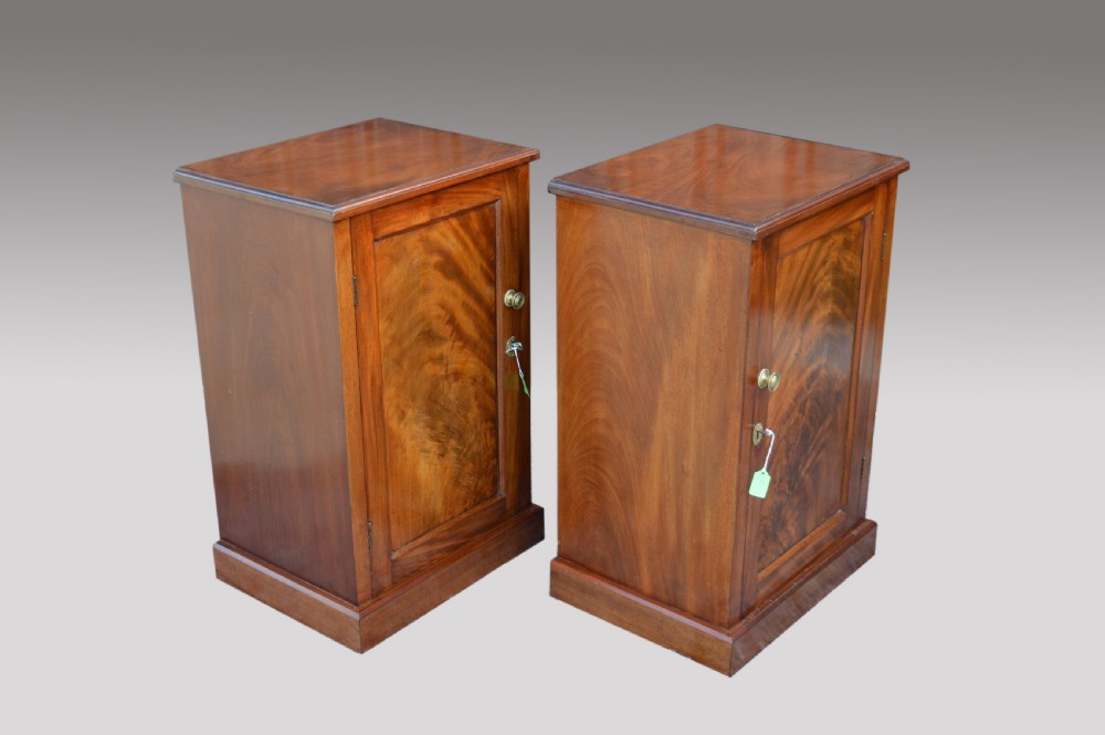 pair of antique mahogany bedside cabinets  View III