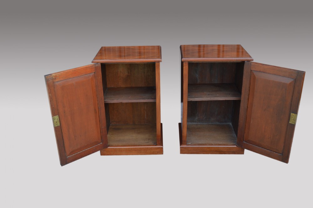 pair of antique mahogany bedside cabinets  View V