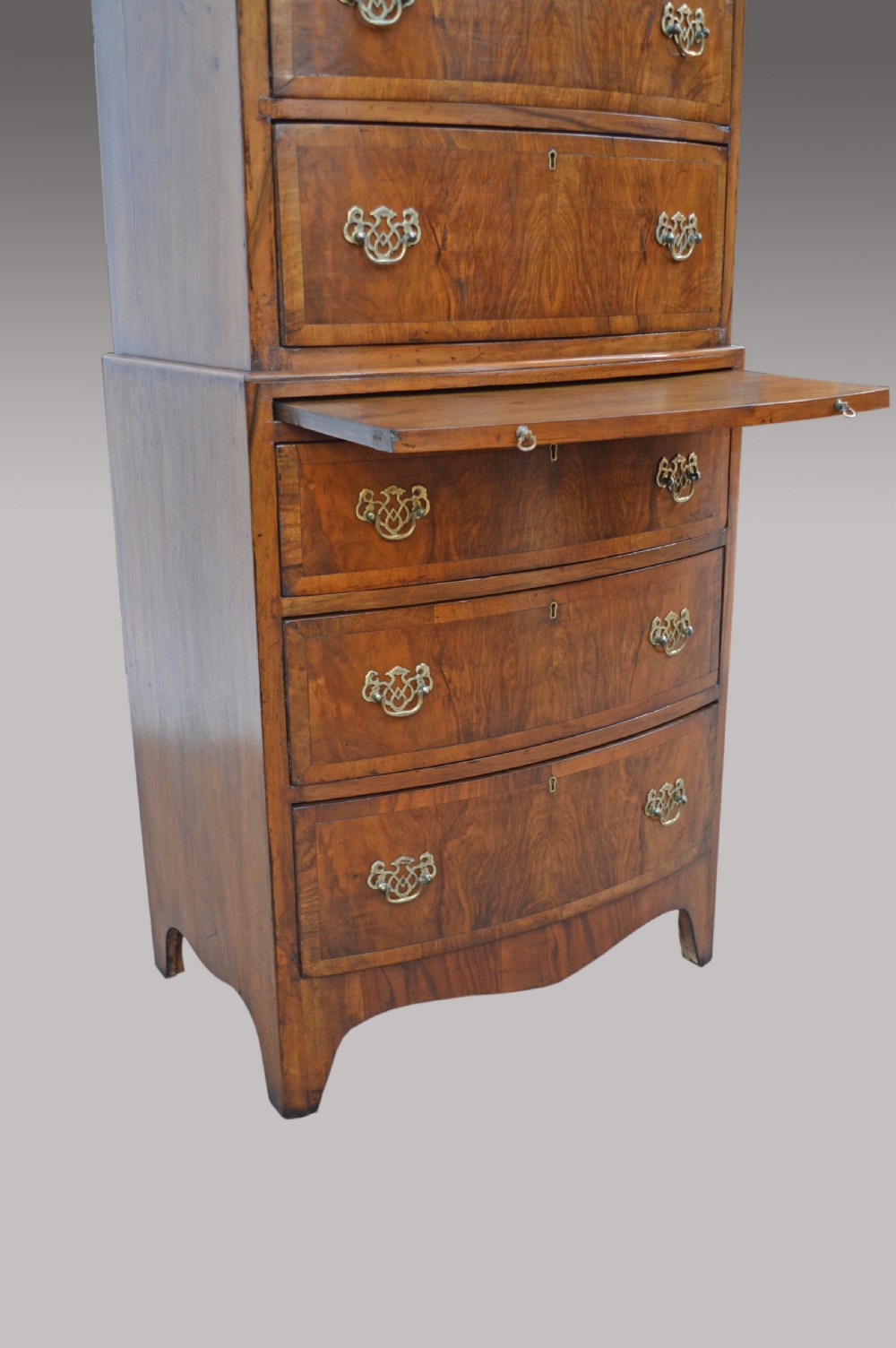 walnut bow front chest on chest  View VI