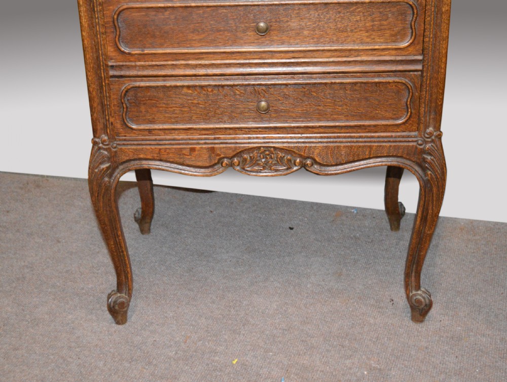 Antique pair of french oak bedside cabinets  View IV
