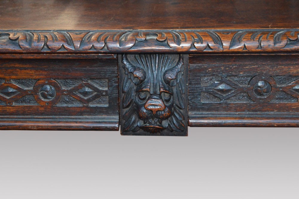 Antique green man  carved oak buffet  View IV