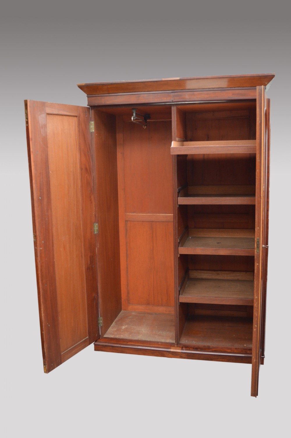 Antique Victorian mahogany double wardrobe  View II
