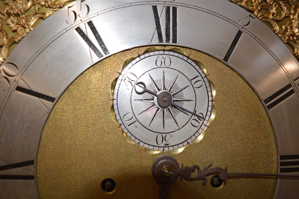 18th century carved oak grandfather clock by Biggin Downham  View VII