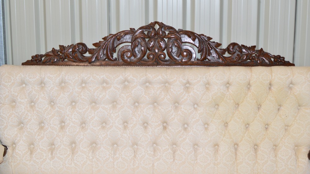 Antique carved oak sofa  View III