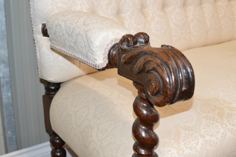 Antique carved oak sofa  View V
