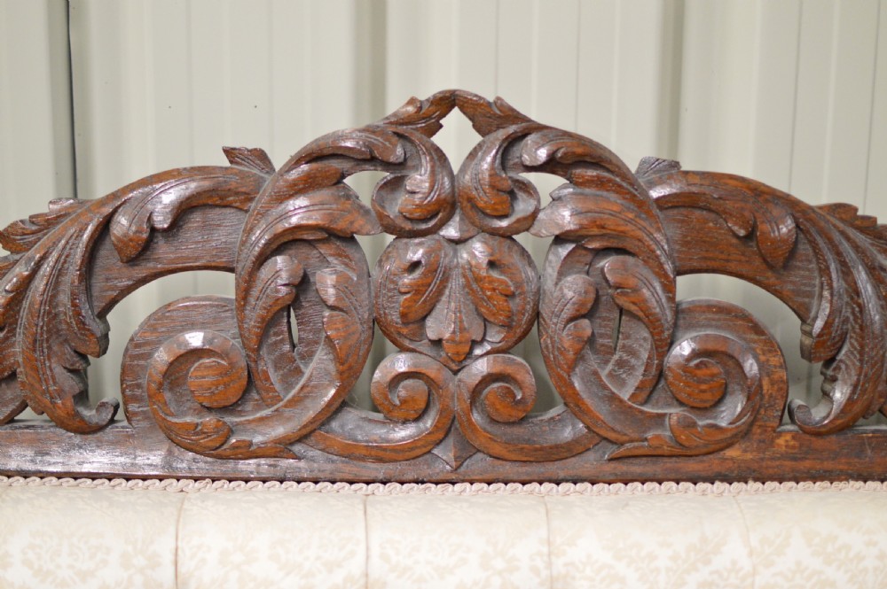 Antique carved oak sofa  View VI