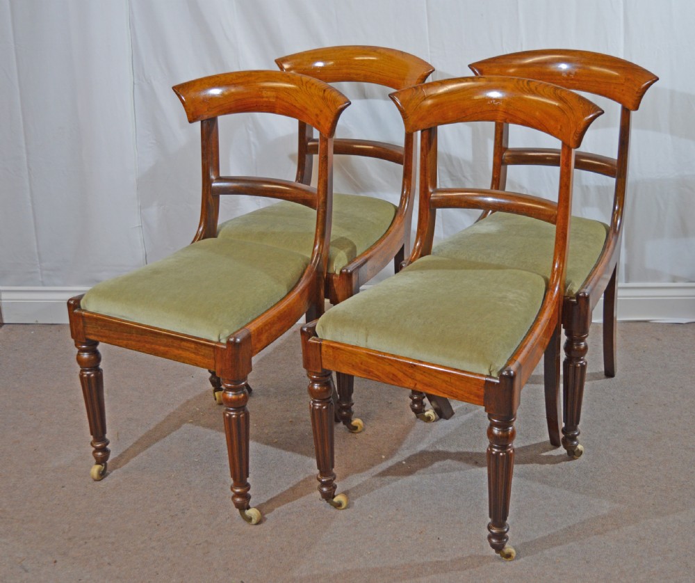 set of 4 william iv rosewood dining chairs 