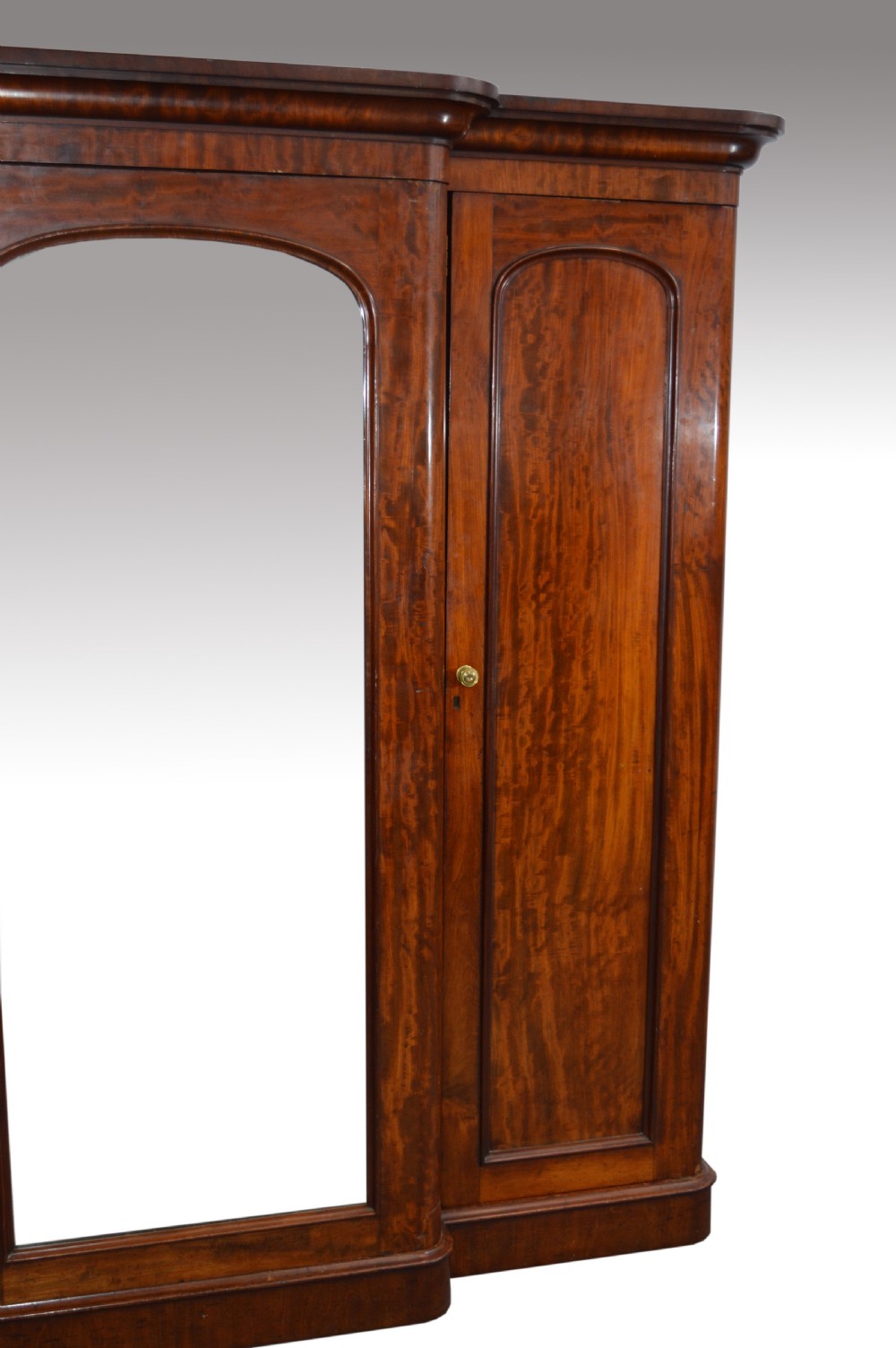 Victorian mahogany breakfront triple wardrobe  View II