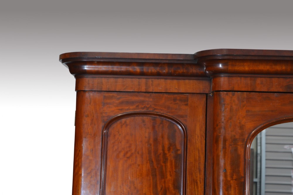 Victorian mahogany breakfront triple wardrobe  View III