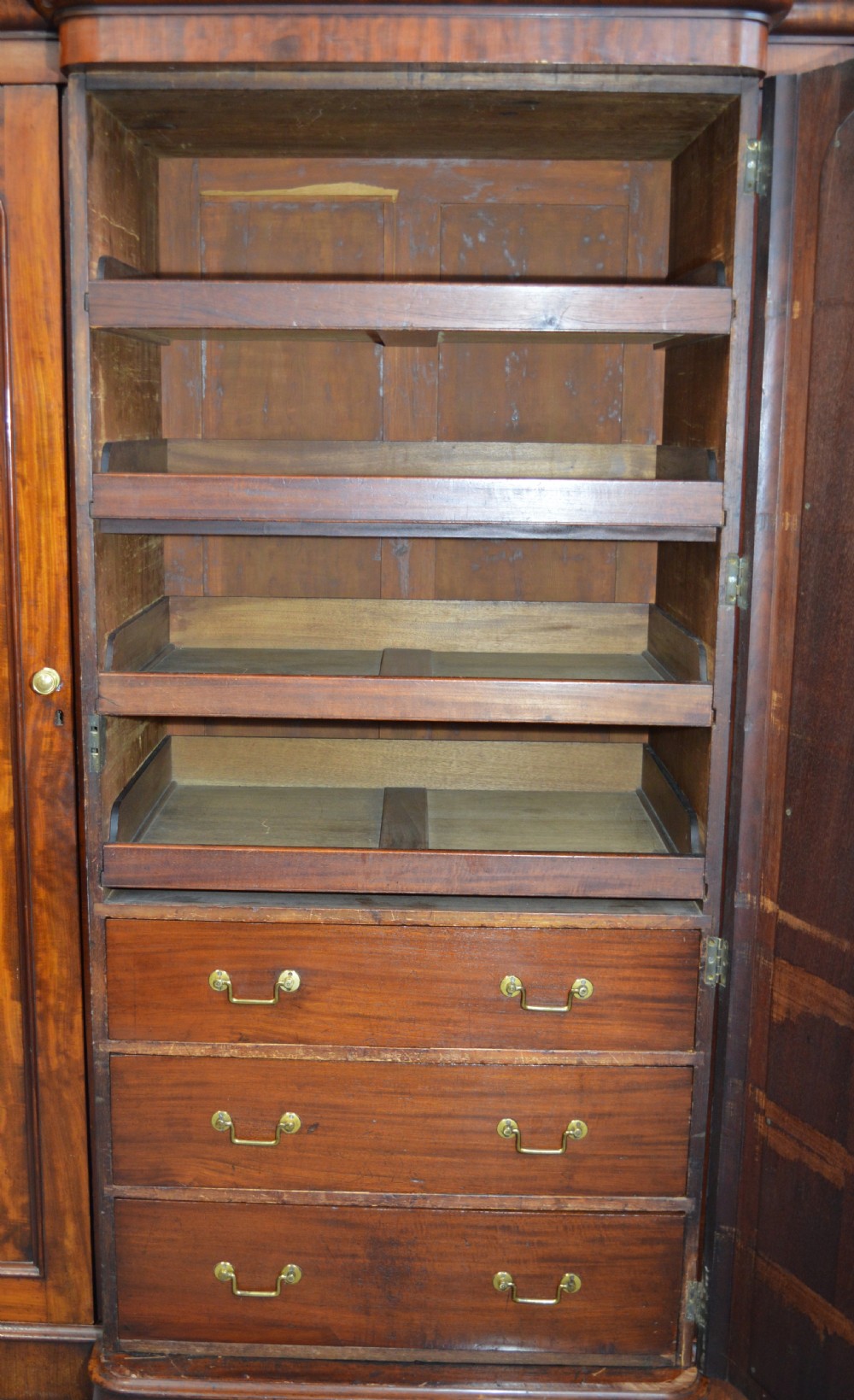 Victorian mahogany breakfront triple wardrobe  View VI