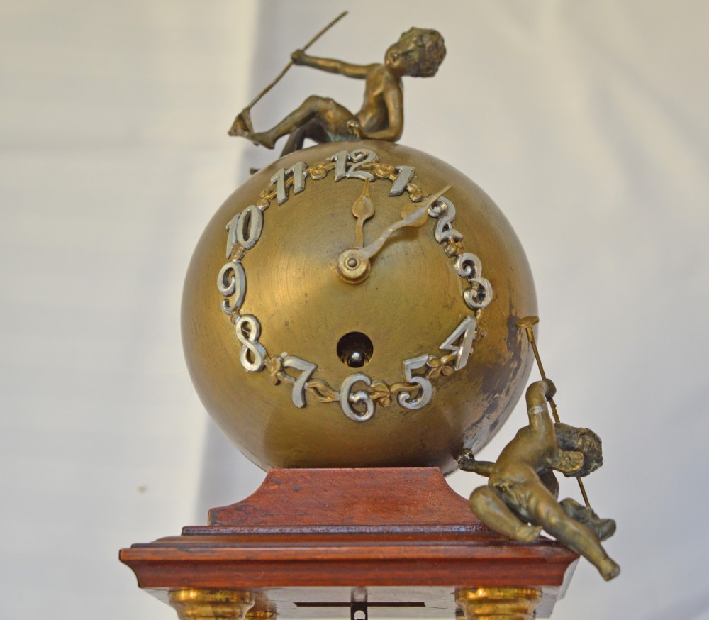 Rare Edwardian Spherical Ball Portico Clock  View III