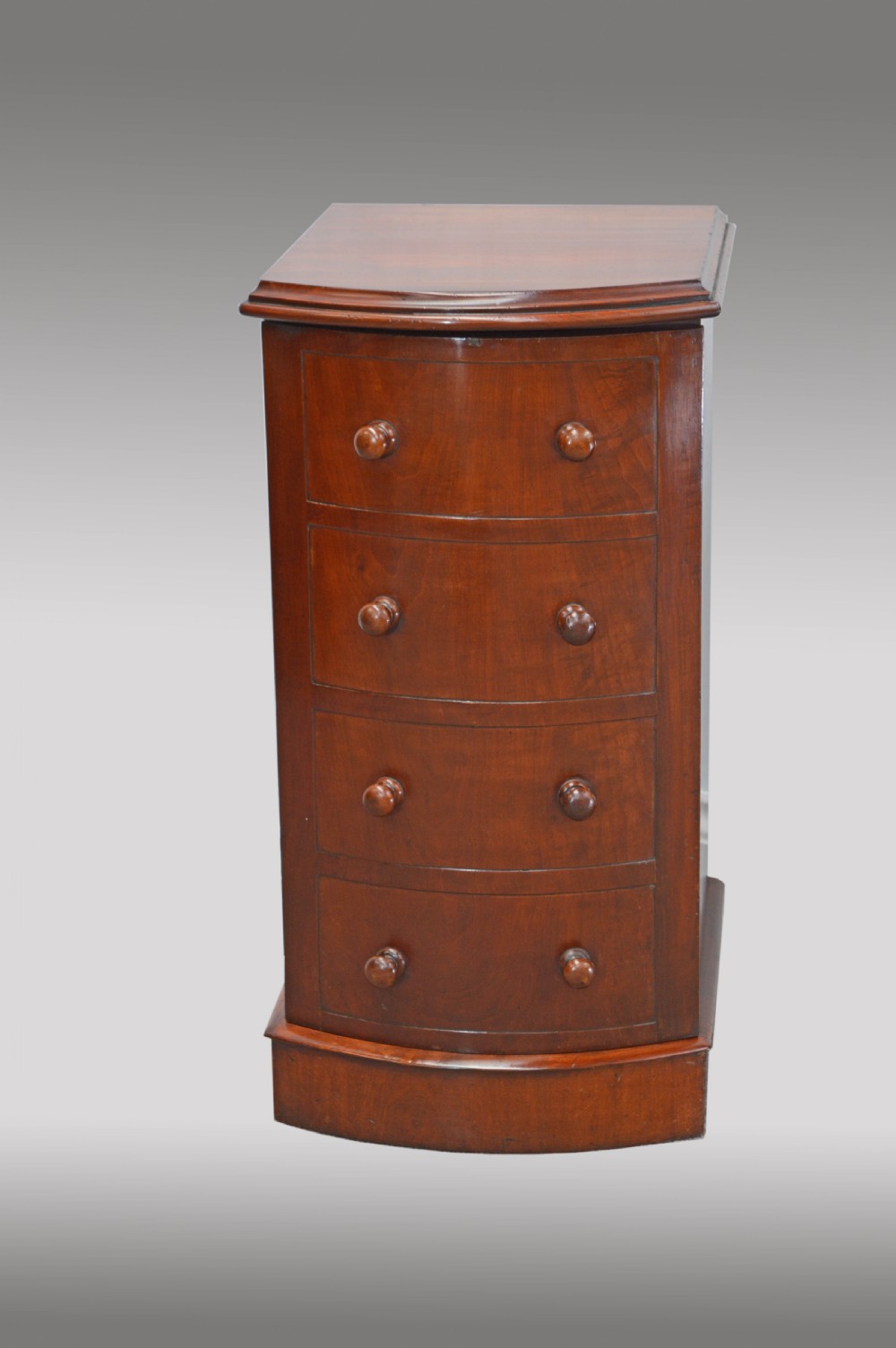 pair of Victorian mahogany bow front bedside cabinets  View II