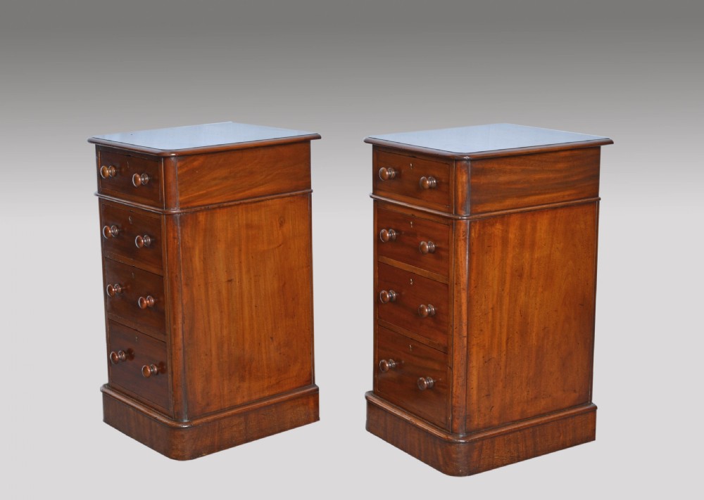Antique pair of Victorian mahogany bedside chests of drawers by maple & co  View III