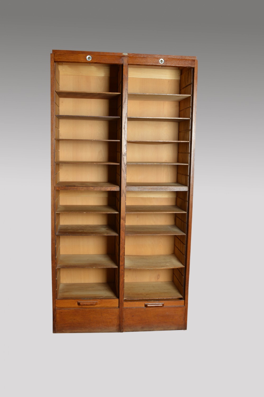 double tambour front file cabinet  View II