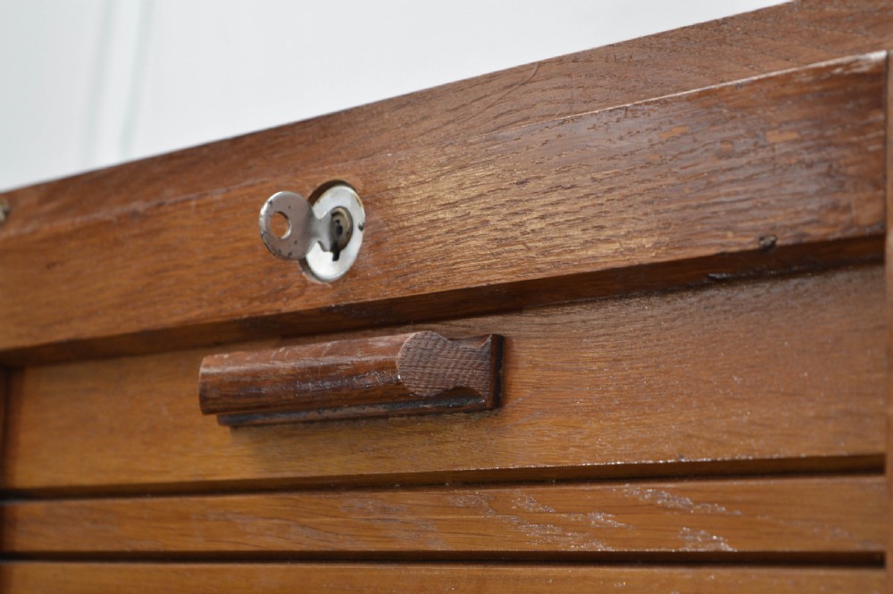 double tambour front file cabinet  View III