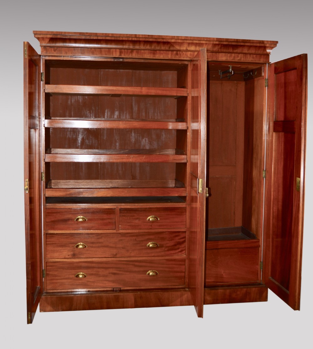 Victorian mahogany triple wardrobe  View II