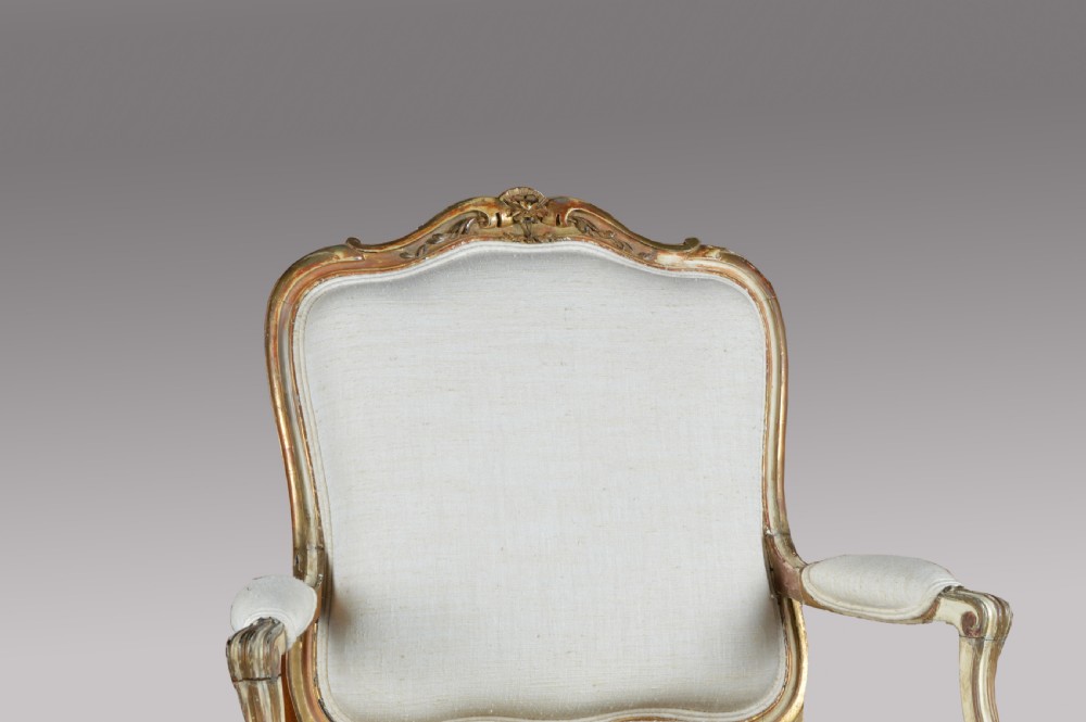 pair of 19th century French louis style fauteuils arm chairs  View IV