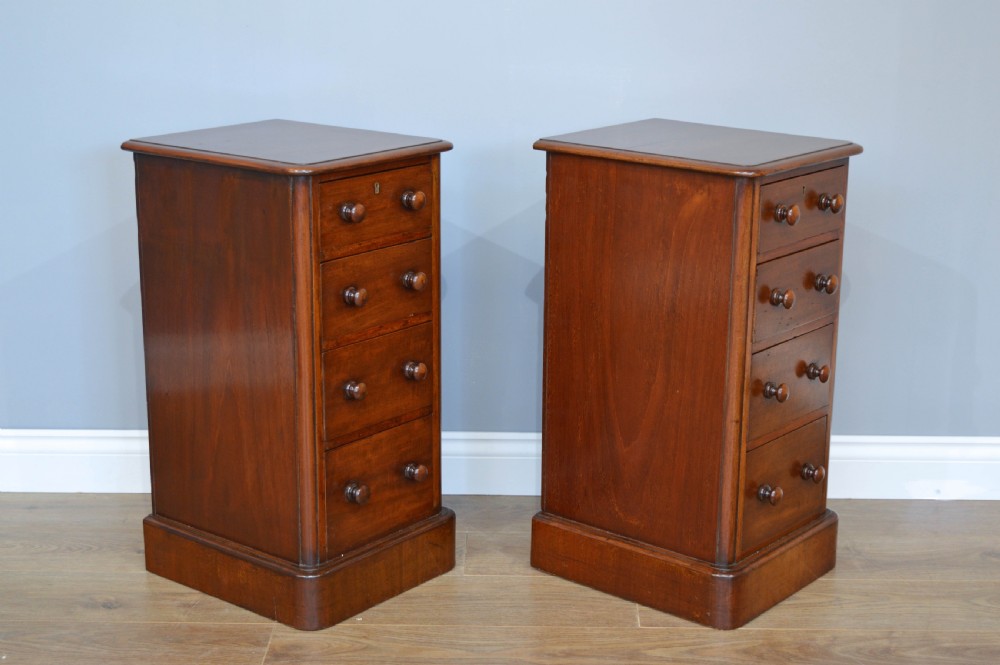 pair of Victorian mahogany bedside chests of drawers  View III