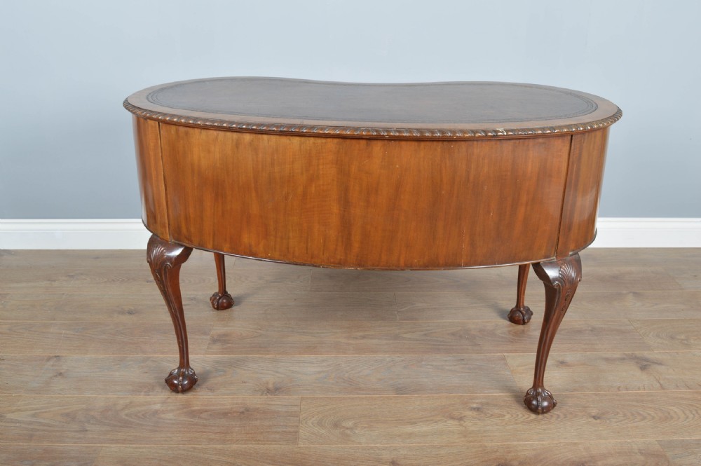 Antique walnut kidney desk  View III