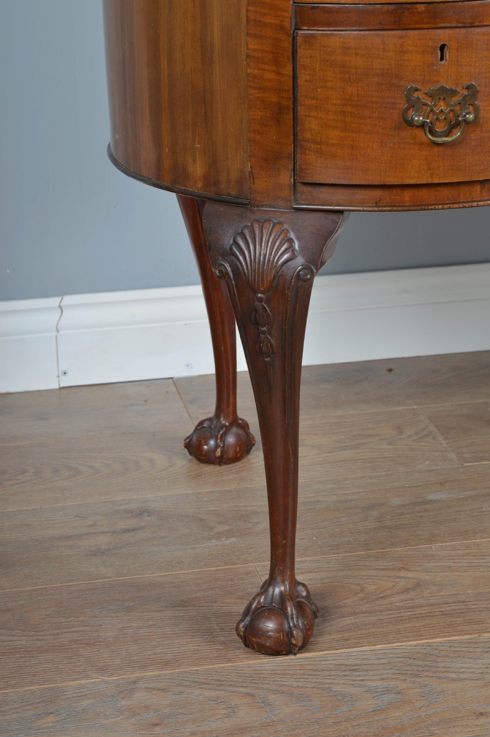 Antique walnut kidney desk  View V