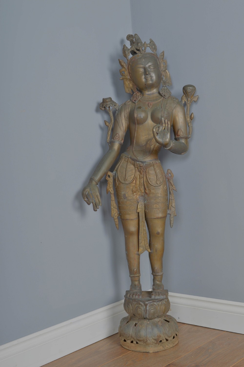 large brass Hindu garden statue 