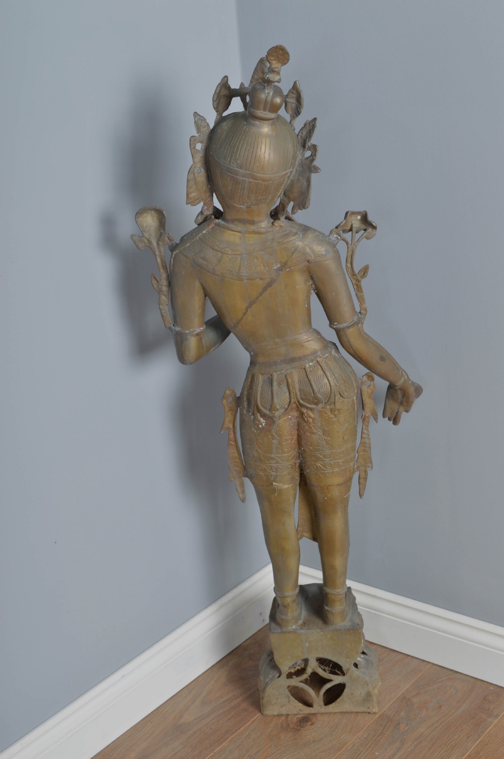 large brass Hindu garden statue  View II