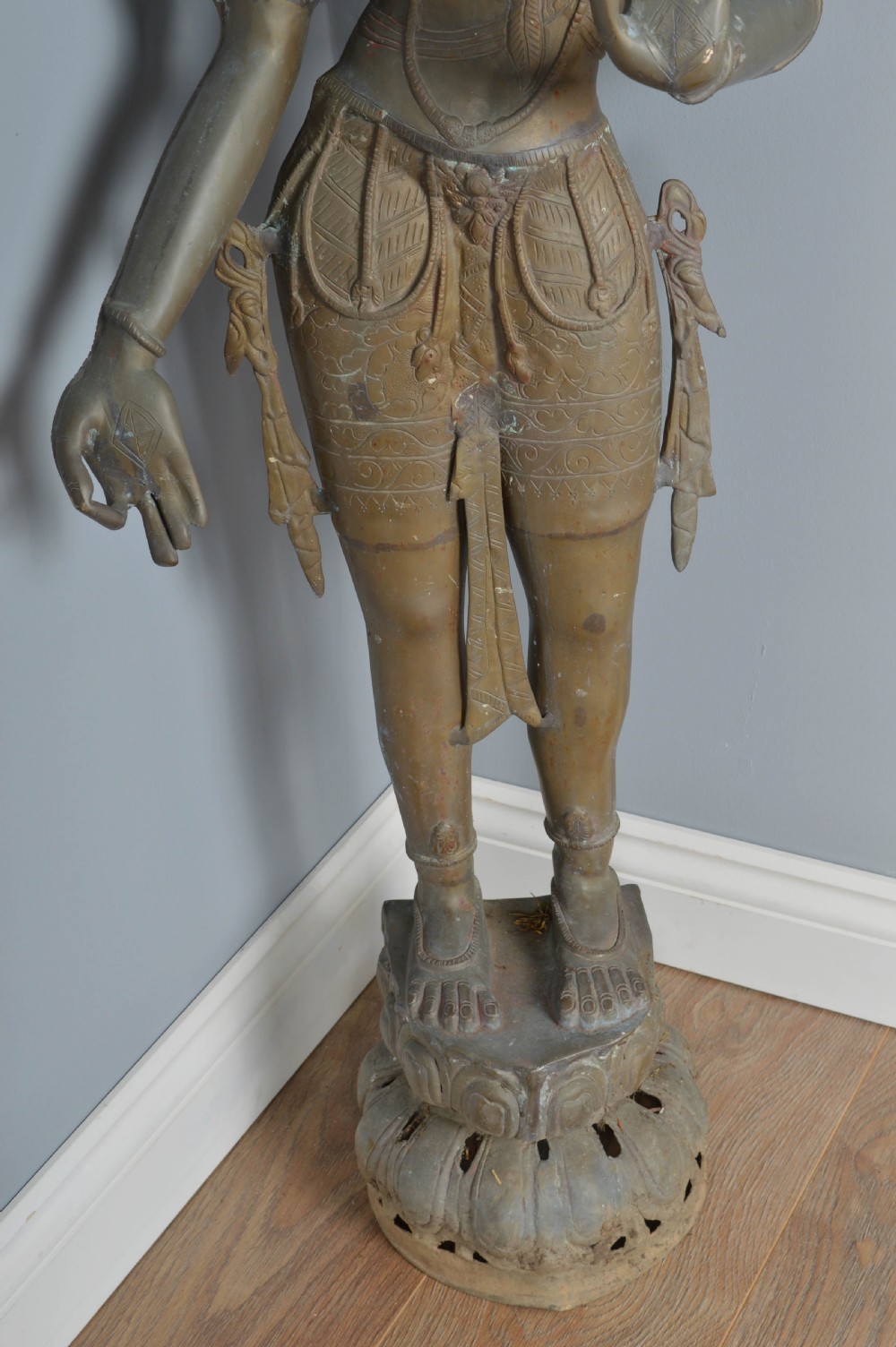 large brass Hindu garden statue  View III