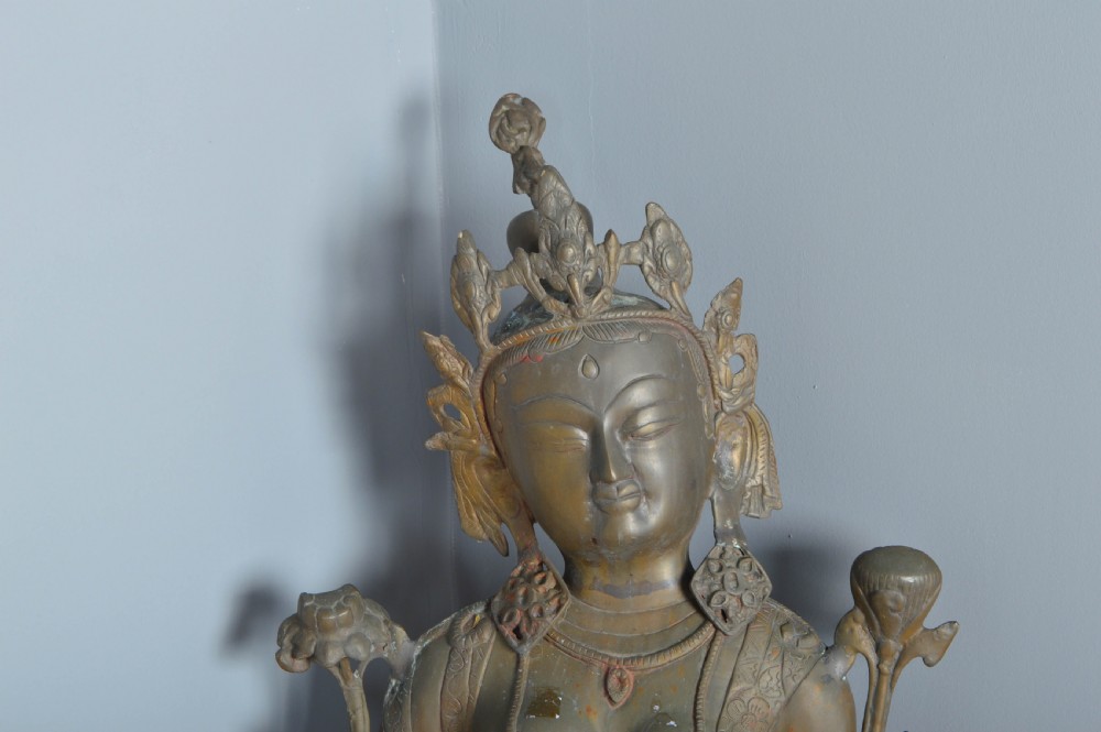 large brass Hindu garden statue  View IV
