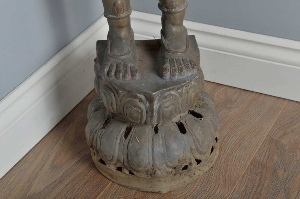 large brass Hindu garden statue  View V
