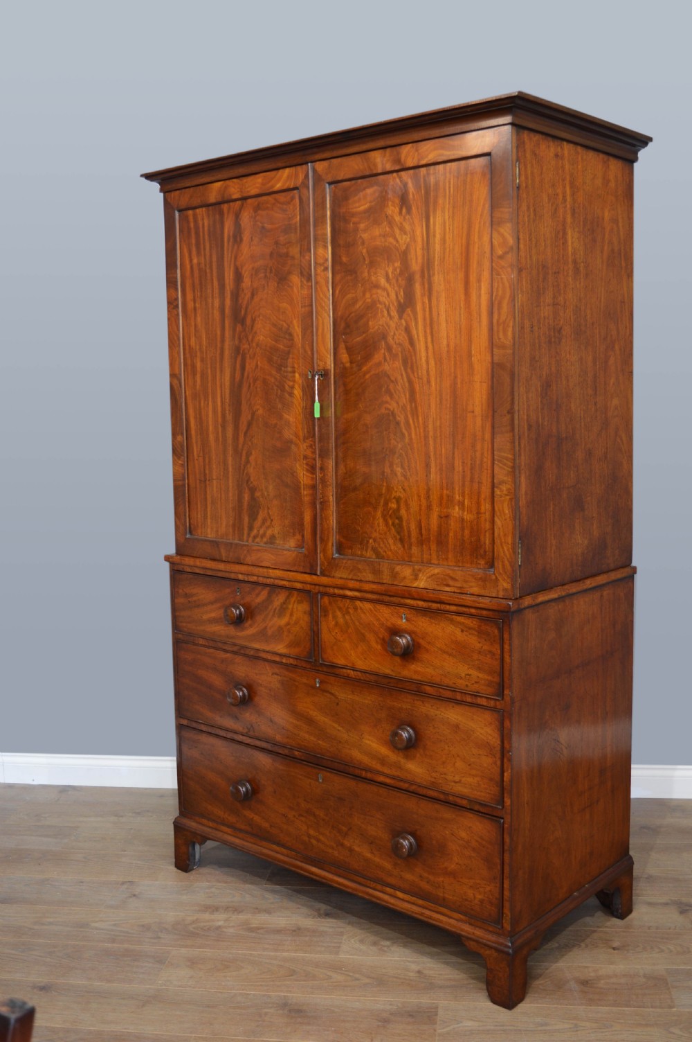 Georgian mahogany linen press 