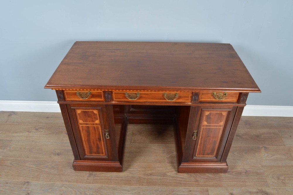 Gillows lancaster mahogany inlaid desk  View V