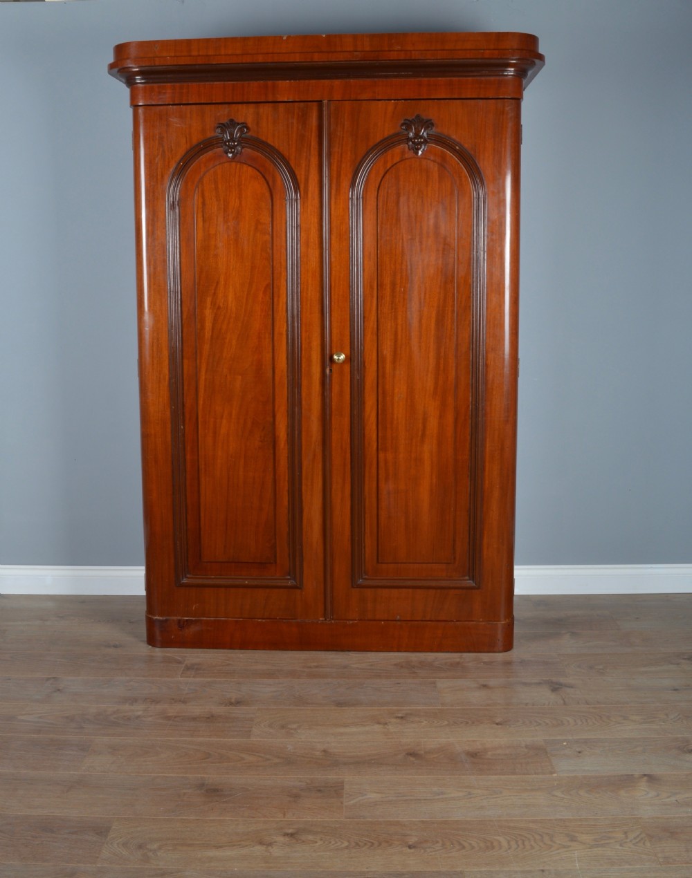 Victorian mahogany two door wardrobe 