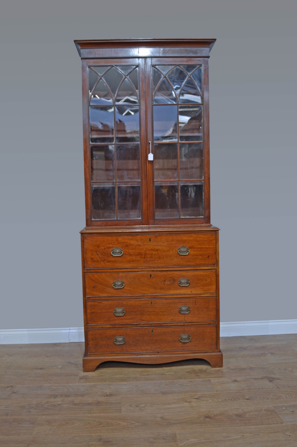 Antique Georgian mahogany secretaire bookcase 